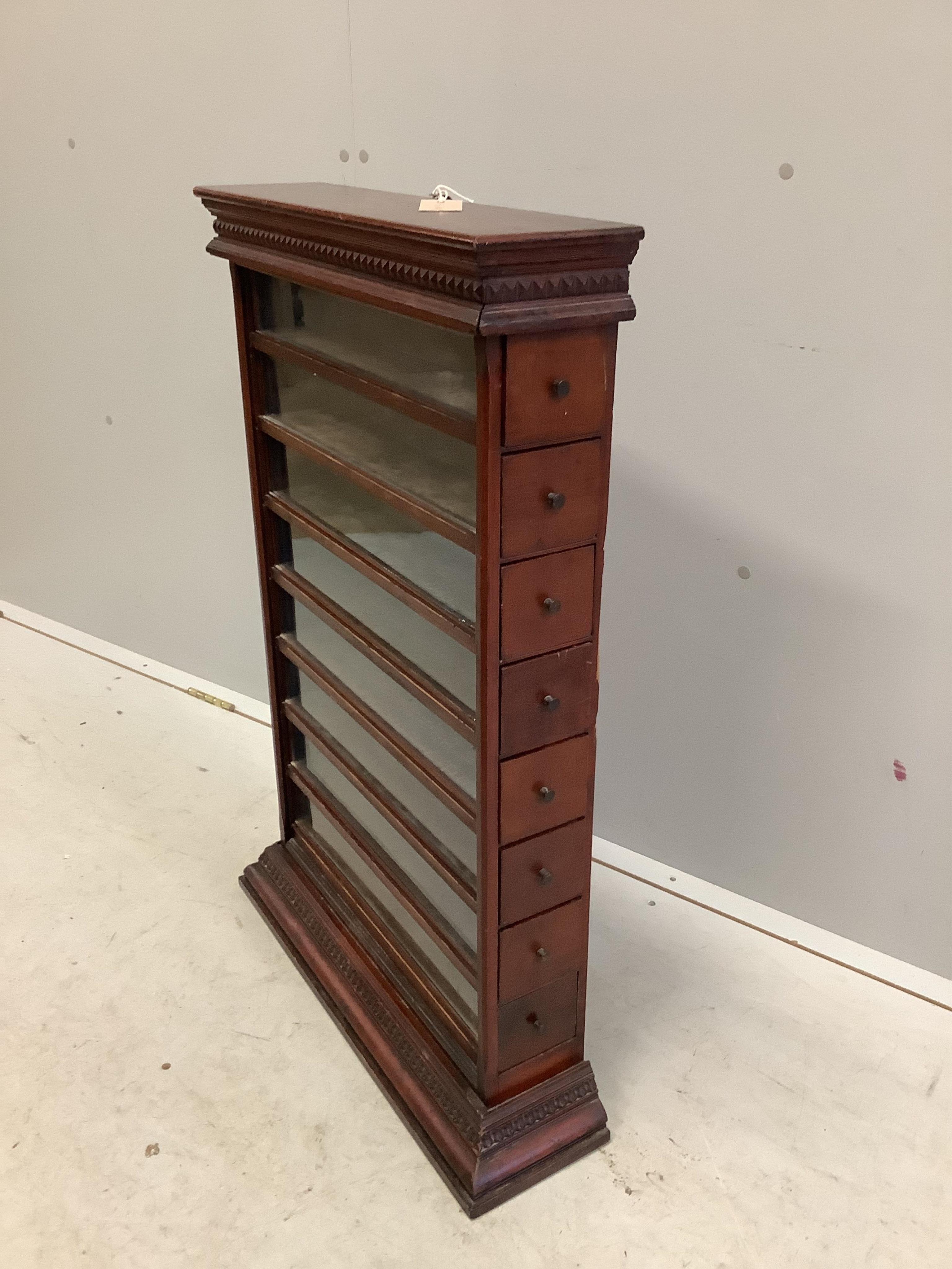 A late Victorian Cope Bros. Ltd. tobacconists display case, width 60cm, depth 17cm, height 88cm. Condition - fair